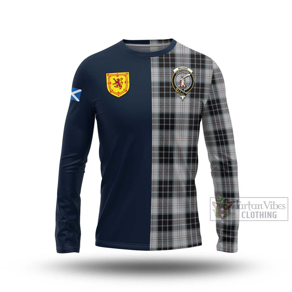 Tartan Vibes Clothing MacRae Dress Tartan Long Sleeve T-Shirt with Scottish Lion Royal Arm Half Style