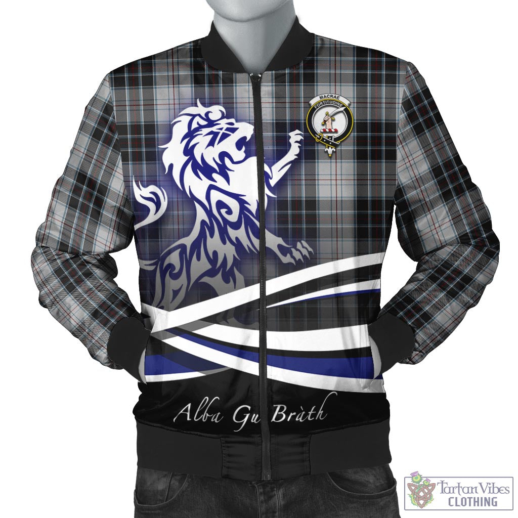 Tartan Vibes Clothing MacRae Dress Tartan Bomber Jacket with Alba Gu Brath Regal Lion Emblem