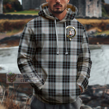 MacRae Dress Tartan Cotton Hoodie with Family Crest