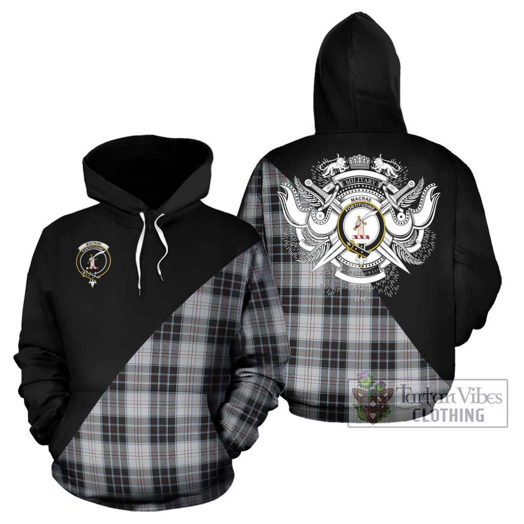 MacRae Dress Tartan Hoodie with Family Crest and Military Logo Style Zip Hoodie - Tartanvibesclothing Shop