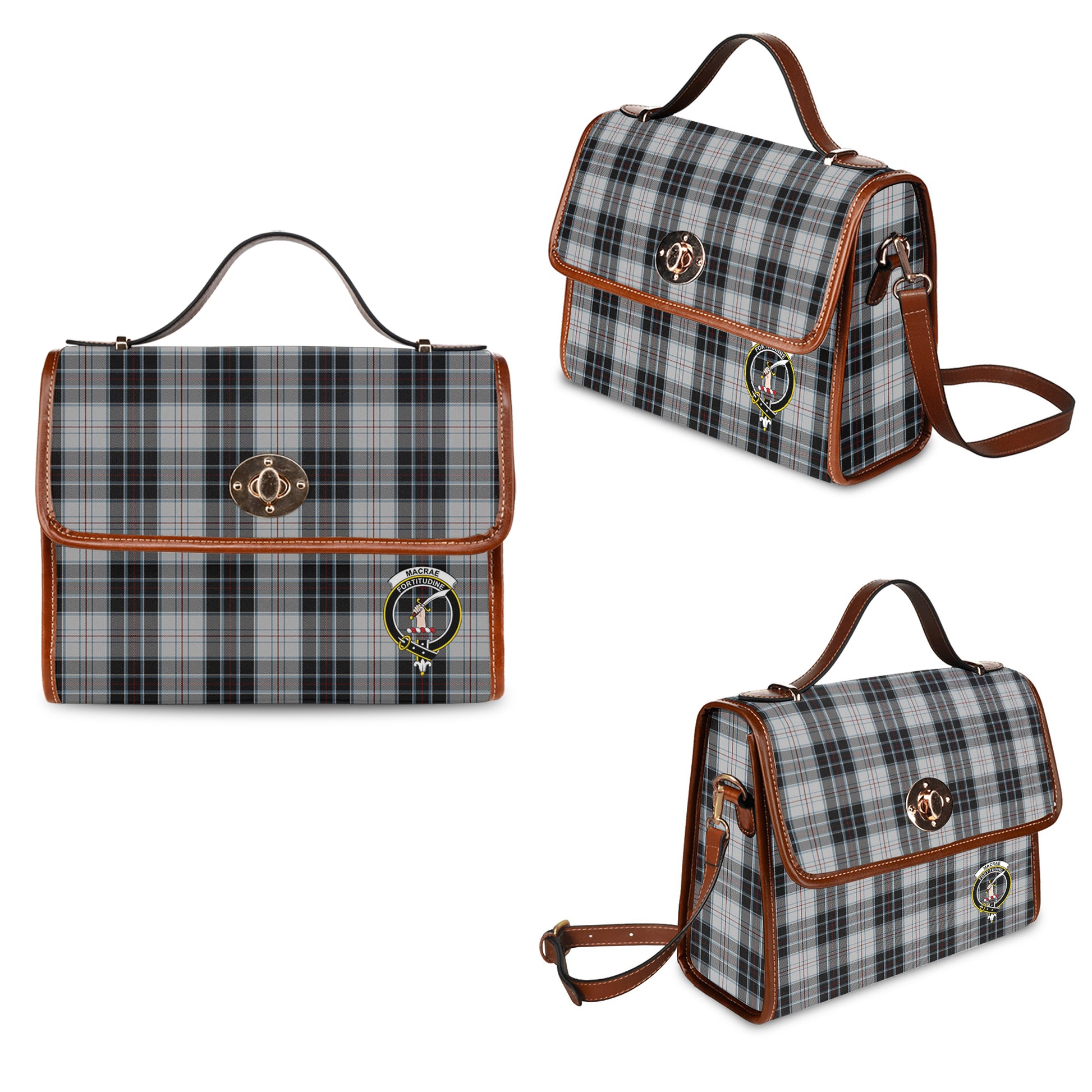 macrae-dress-tartan-leather-strap-waterproof-canvas-bag-with-family-crest