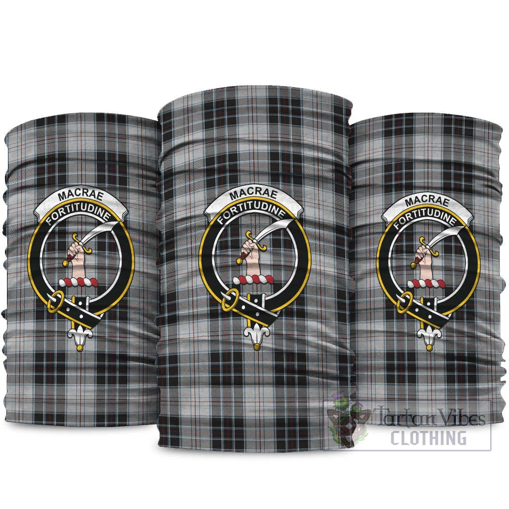 MacRae Dress Tartan Neck Gaiters, Tartan Bandanas, Tartan Head Band with Family Crest