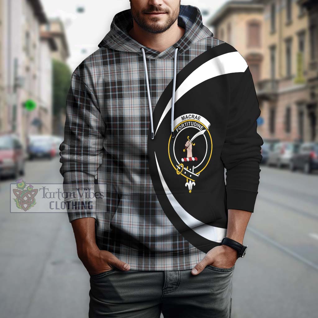 MacRae Dress Tartan Hoodie with Family Crest Circle Style Zip Hoodie - Tartan Vibes Clothing