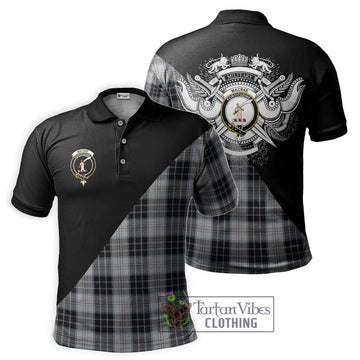 MacRae Dress Tartan Polo Shirt with Family Crest and Military Logo Style