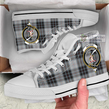 MacRae Dress Tartan High Top Shoes with Family Crest