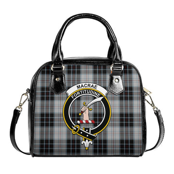 MacRae Dress Tartan Shoulder Handbags with Family Crest