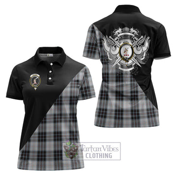 MacRae Dress Tartan Women's Polo Shirt with Family Crest and Military Logo Style