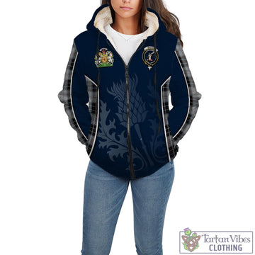 MacRae Dress Tartan Sherpa Hoodie with Family Crest and Scottish Thistle Vibes Sport Style