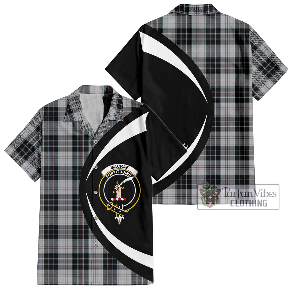 MacRae Dress Tartan Short Sleeve Button Up with Family Crest Circle Style Kid - Tartan Vibes Clothing