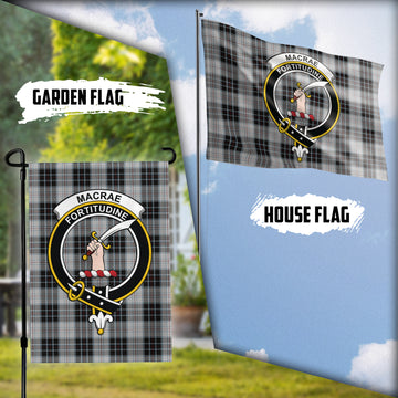 MacRae Dress Tartan Flag with Family Crest