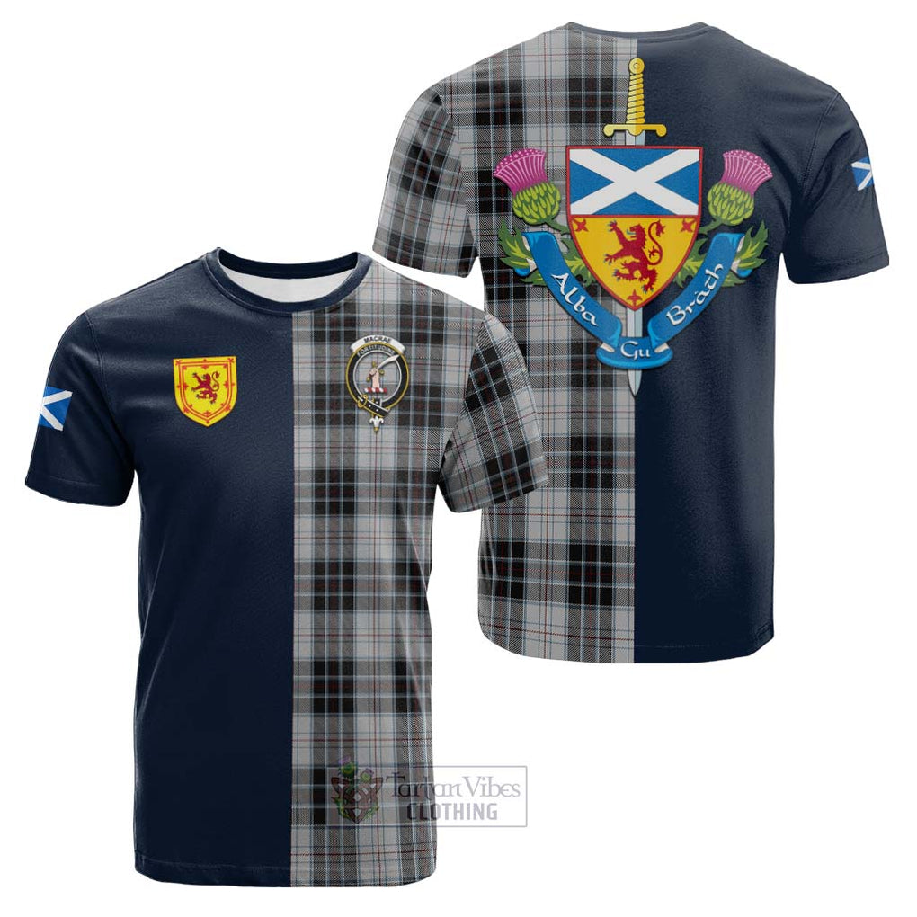 Tartan Vibes Clothing MacRae Dress Tartan Cotton T-shirt with Scottish Lion Royal Arm Half Style