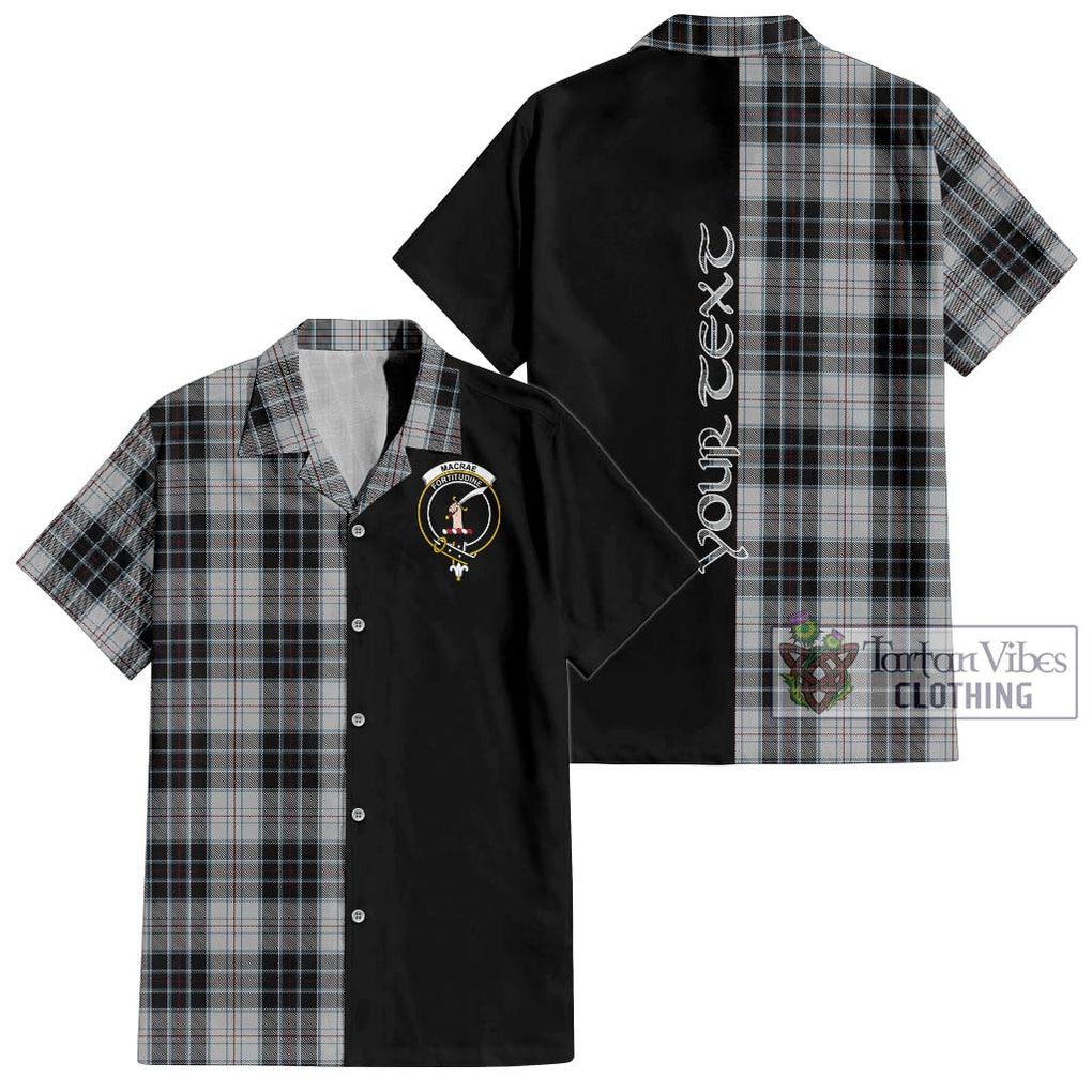 MacRae Dress Tartan Short Sleeve Button Shirt with Family Crest and Half Of Me Style Kid - Tartanvibesclothing Shop