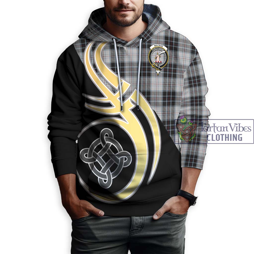 MacRae Dress Tartan Hoodie with Family Crest and Celtic Symbol Style Zip Hoodie - Tartan Vibes Clothing