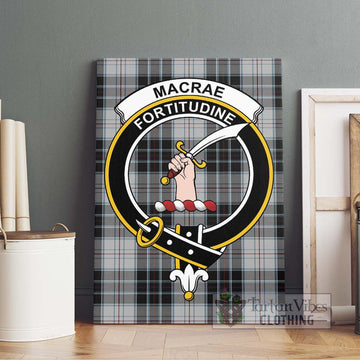 MacRae Dress Tartan Canvas Print Wall Art with Family Crest