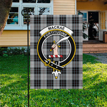 MacRae Dress Tartan Flag with Family Crest