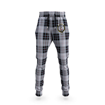 MacRae Dress Tartan Joggers Pants with Family Crest