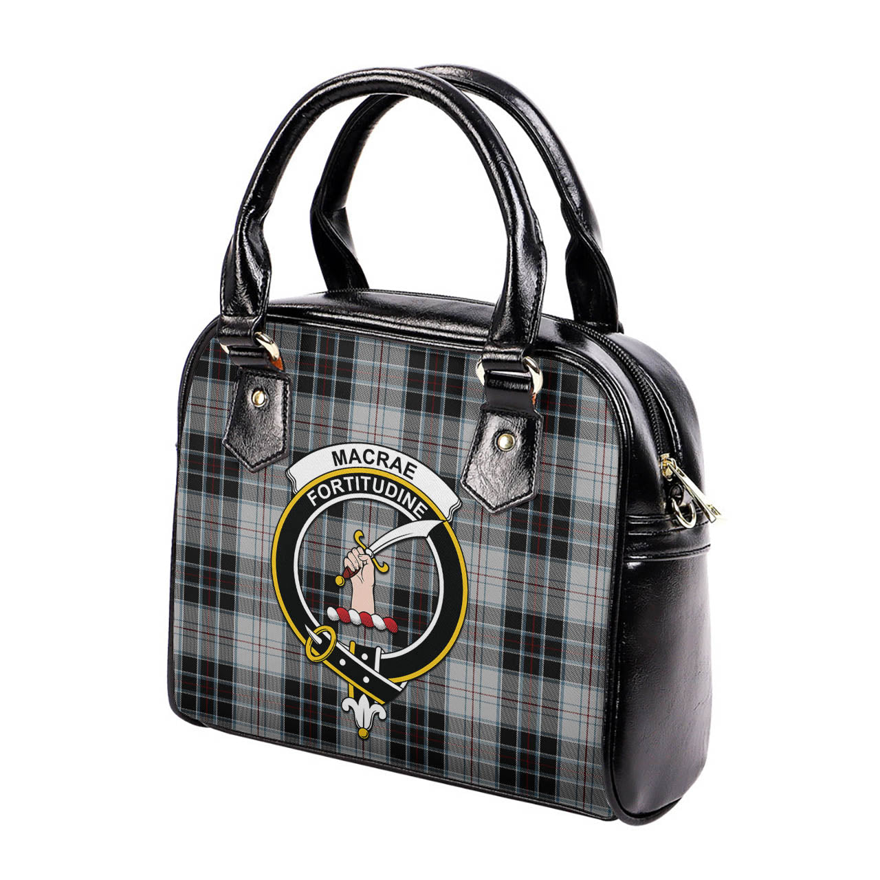 MacRae Dress Tartan Shoulder Handbags with Family Crest - Tartanvibesclothing