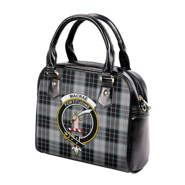 MacRae Dress Tartan Shoulder Handbags with Family Crest