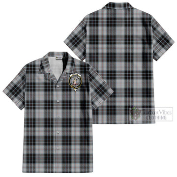 MacRae Dress Tartan Cotton Hawaiian Shirt with Family Crest