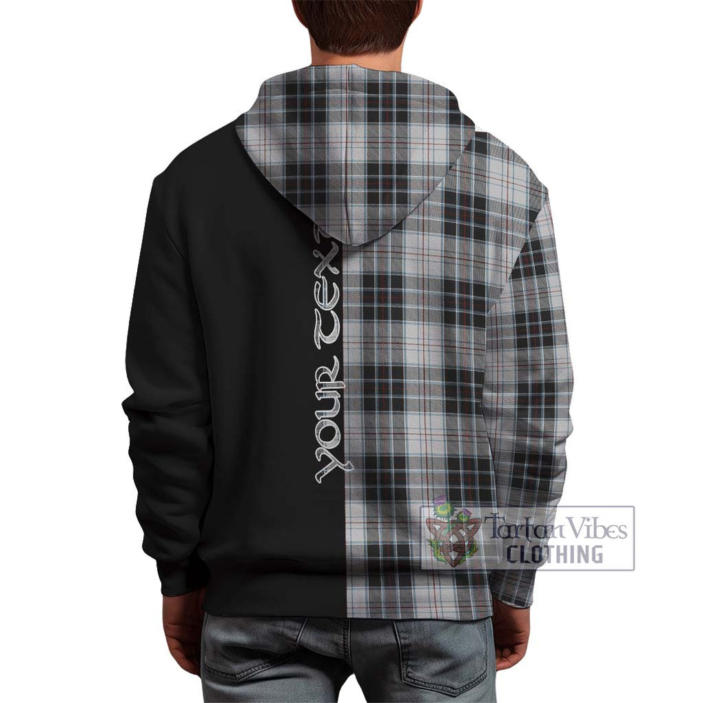 MacRae Dress Tartan Hoodie with Family Crest and Half Of Me Style - Tartanvibesclothing Shop