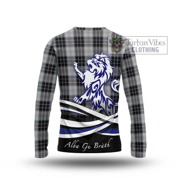 MacRae Dress Tartan Long Sleeve T-Shirt with Alba Gu Brath Regal Lion Emblem