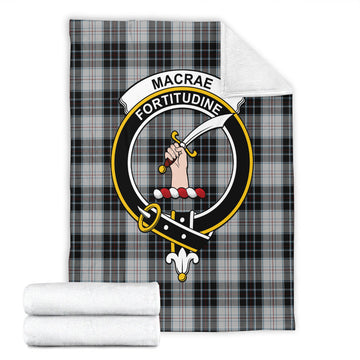 MacRae Dress Tartan Blanket with Family Crest