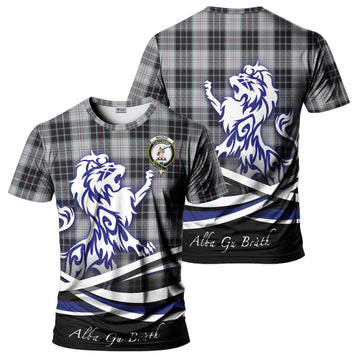 MacRae Dress Tartan T-Shirt with Alba Gu Brath Regal Lion Emblem