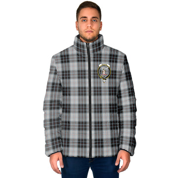 MacRae Dress Tartan Padded Jacket with Family Crest