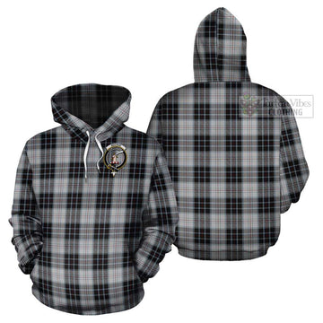 MacRae Dress Tartan Cotton Hoodie with Family Crest