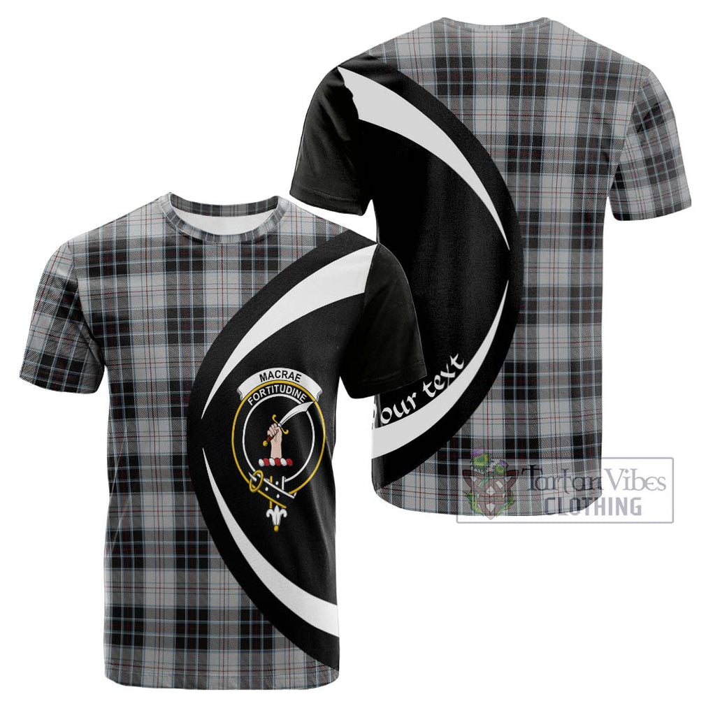 Tartan Vibes Clothing MacRae Dress Tartan Cotton T-shirt with Family Crest Circle Style