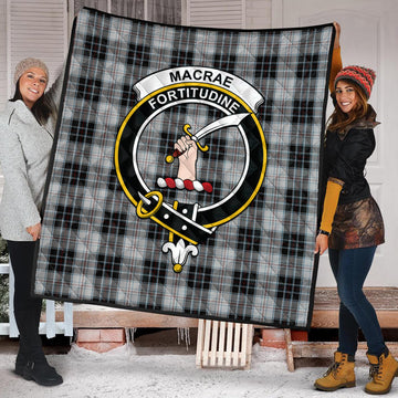 MacRae Dress Tartan Quilt with Family Crest