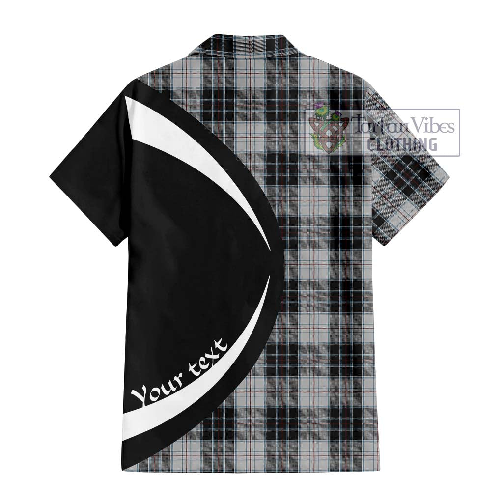 MacRae Dress Tartan Short Sleeve Button Up with Family Crest Circle Style - Tartan Vibes Clothing