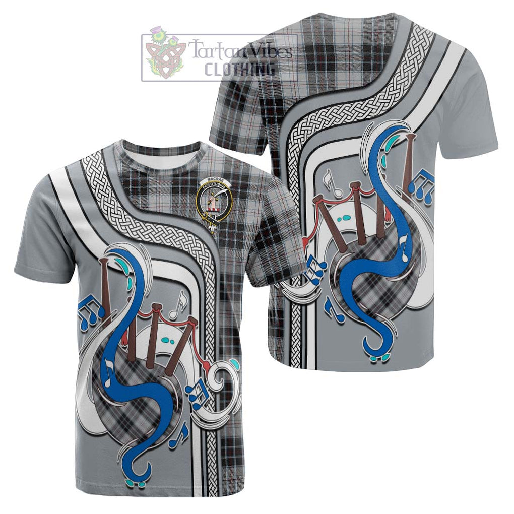 Tartan Vibes Clothing MacRae Dress Tartan Cotton T-shirt with Epic Bagpipe Style