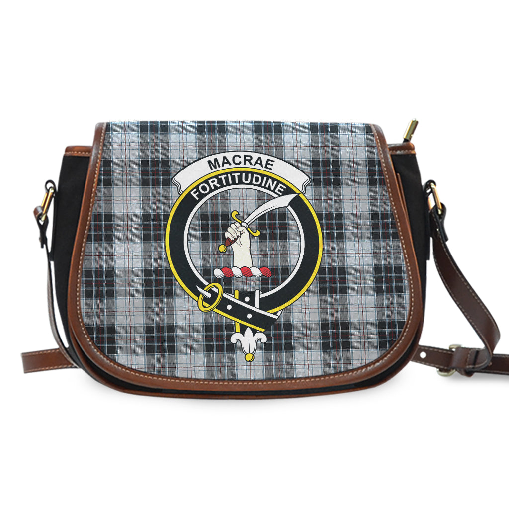 MacRae Dress Tartan Saddle Bag with Family Crest - Tartan Vibes Clothing