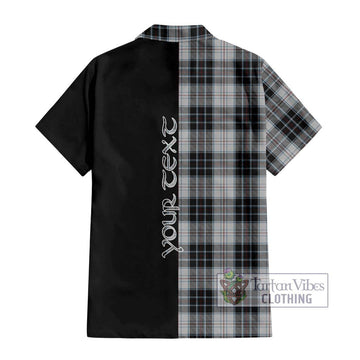 MacRae Dress Tartan Short Sleeve Button Shirt with Family Crest and Half Of Me Style