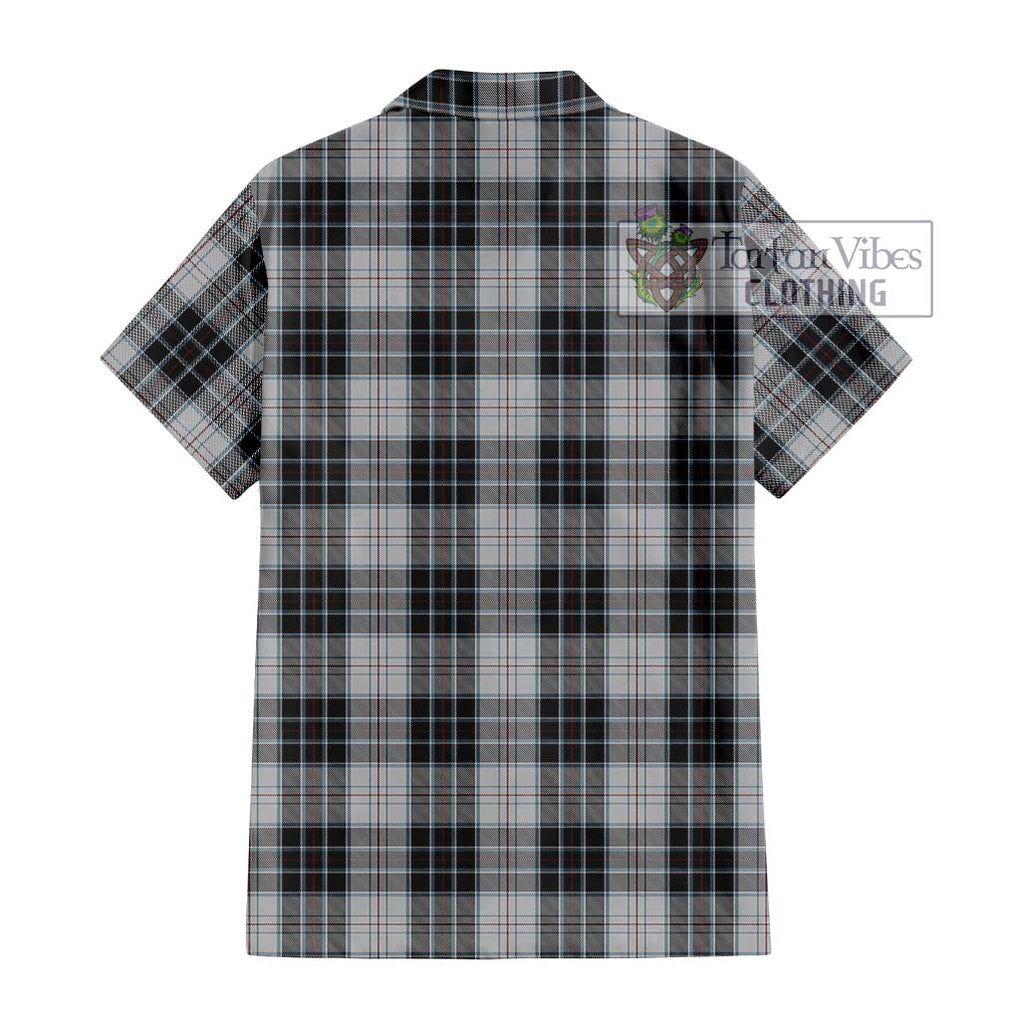 MacRae Dress Tartan Short Sleeve Button Shirt with Family Crest DNA In Me Style - Tartanvibesclothing Shop