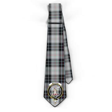 MacRae Dress Tartan Classic Necktie with Family Crest