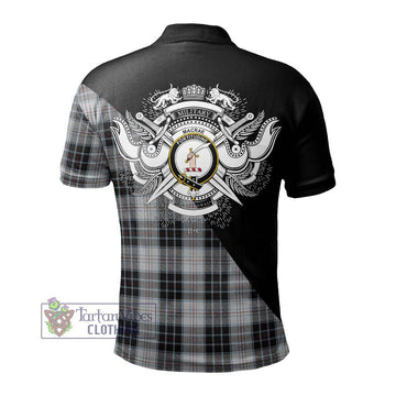 MacRae Dress Tartan Polo Shirt with Family Crest and Military Logo Style