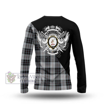 MacRae Dress Tartan Long Sleeve T-Shirt with Family Crest and Military Logo Style