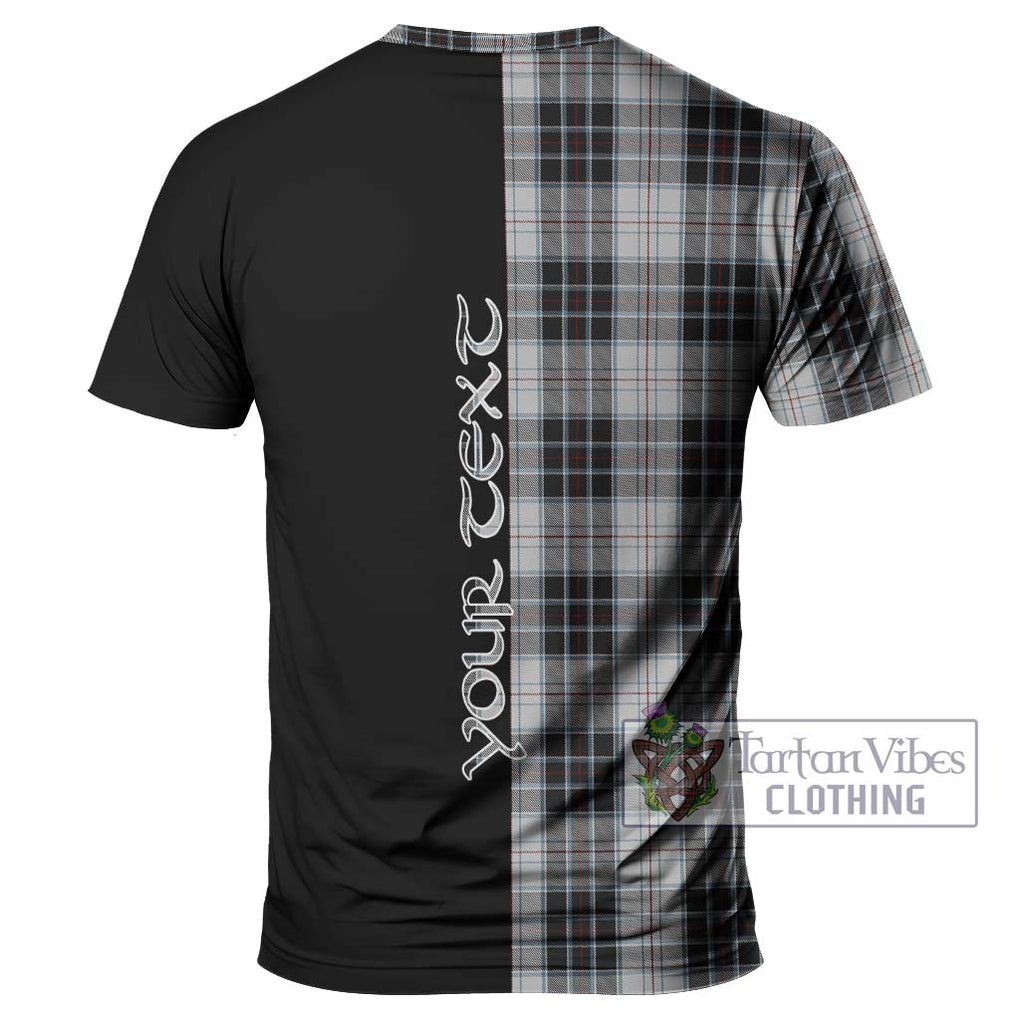 MacRae Dress Tartan T-Shirt with Family Crest and Half Of Me Style - Tartanvibesclothing Shop