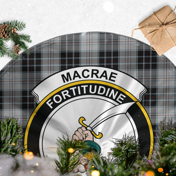 MacRae Dress Tartan Christmas Tree Skirt with Family Crest