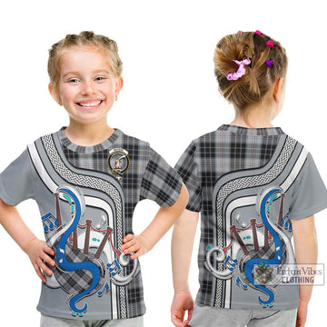 MacRae Dress Tartan Kid T-Shirt with Epic Bagpipe Style