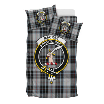 MacRae Dress Tartan Bedding Set with Family Crest