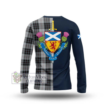 MacRae Dress Tartan Long Sleeve T-Shirt Alba with Scottish Lion Royal Arm Half Style