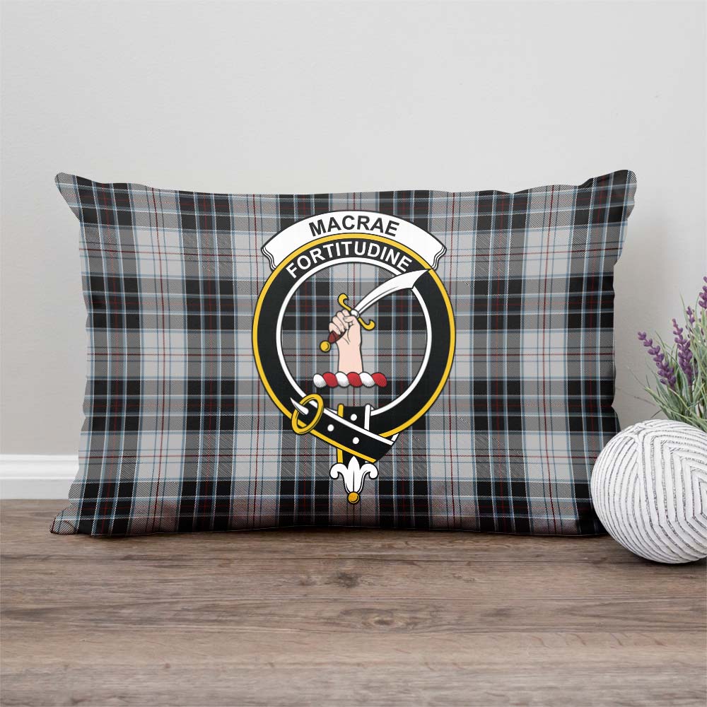 MacRae Dress Tartan Pillow Cover with Family Crest Rectangle Pillow Cover - Tartanvibesclothing