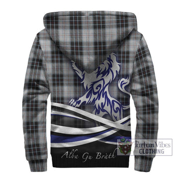 MacRae Dress Tartan Sherpa Hoodie with Alba Gu Brath Regal Lion Emblem