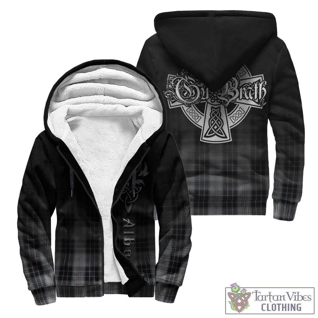 Tartan Vibes Clothing MacRae Dress Tartan Sherpa Hoodie Featuring Alba Gu Brath Family Crest Celtic Inspired