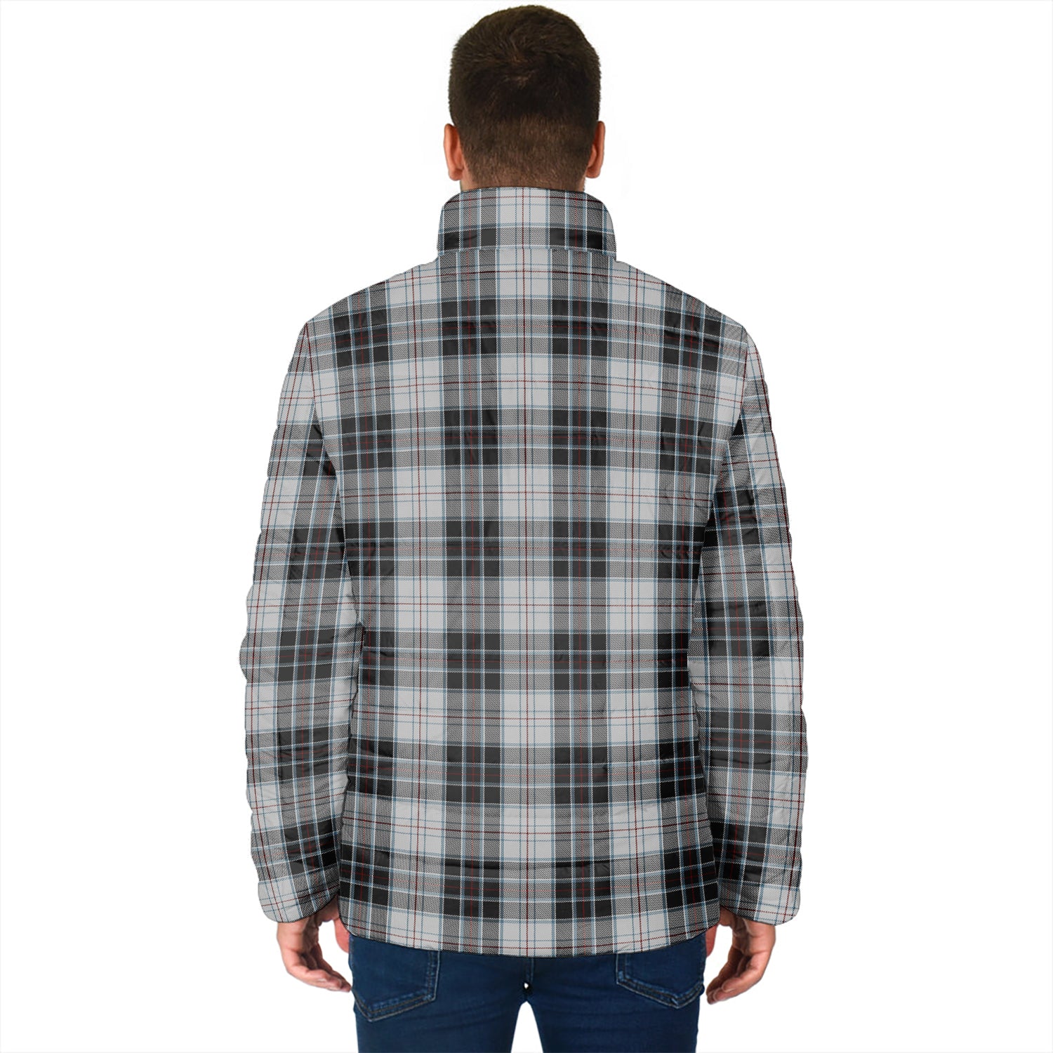 MacRae Dress Tartan Padded Jacket with Family Crest - Tartan Vibes Clothing