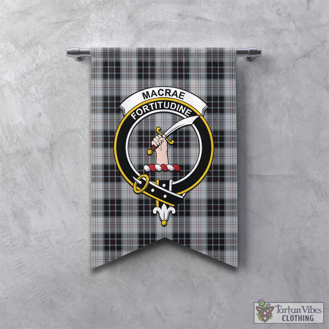 Tartan Vibes Clothing MacRae Dress Tartan Gonfalon, Tartan Banner with Family Crest