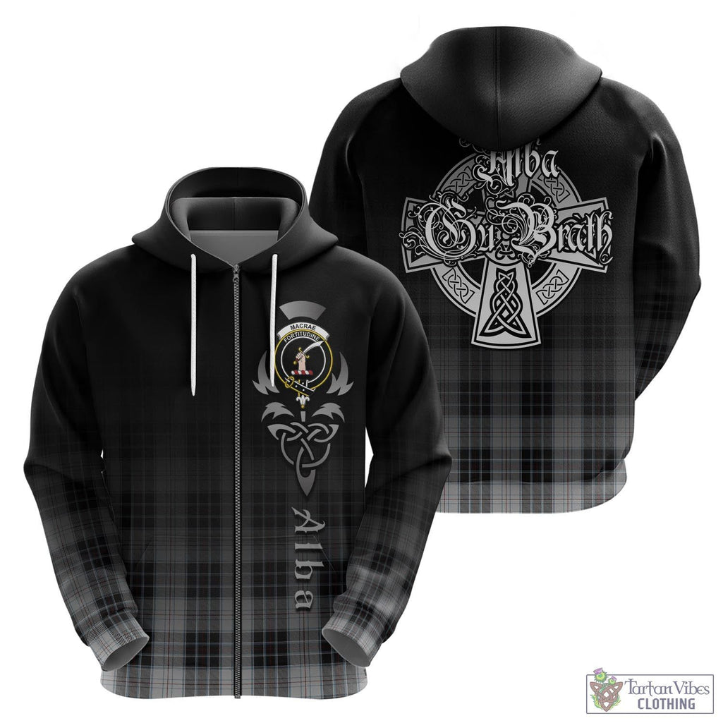 Tartan Vibes Clothing MacRae Dress Tartan Hoodie Featuring Alba Gu Brath Family Crest Celtic Inspired